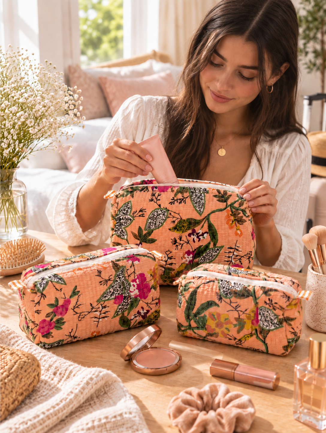 Blush Botanical Bag 3 Piece Set