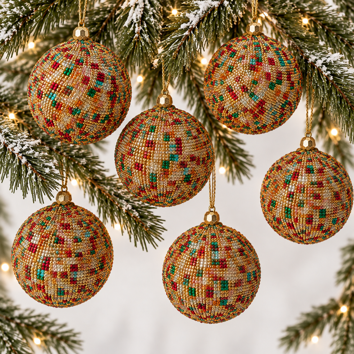 Disco Multicoloured Baubles Set of 6