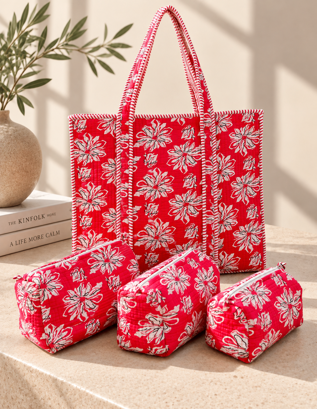 Floral Pink Bloom Bag Set