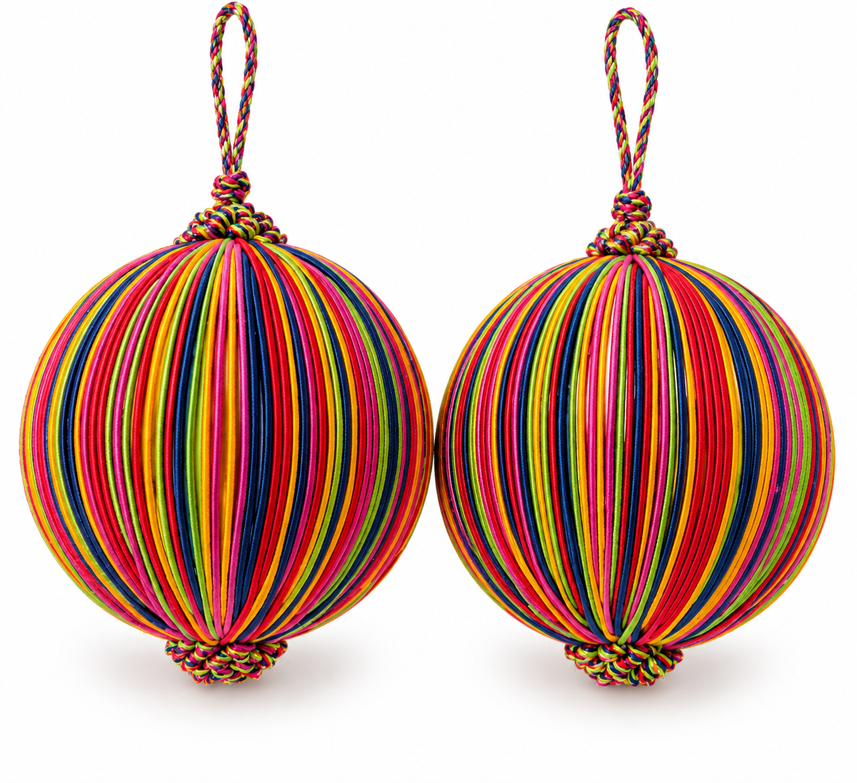 Rainbow Festive Baubles set of 2
