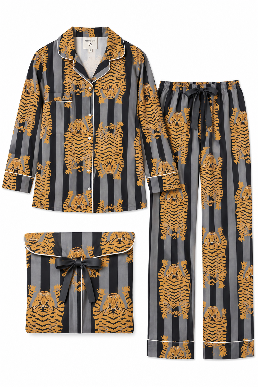 Tiger & Stripe Print Pyjamas