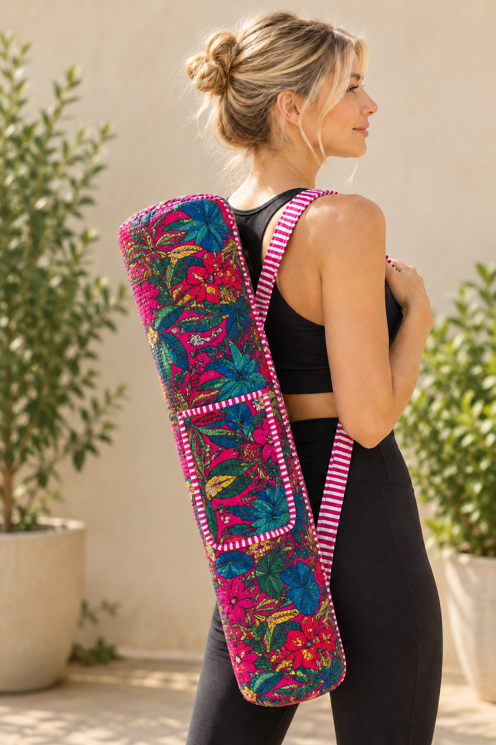 Fun Tropical Print Yoga Mat Bag