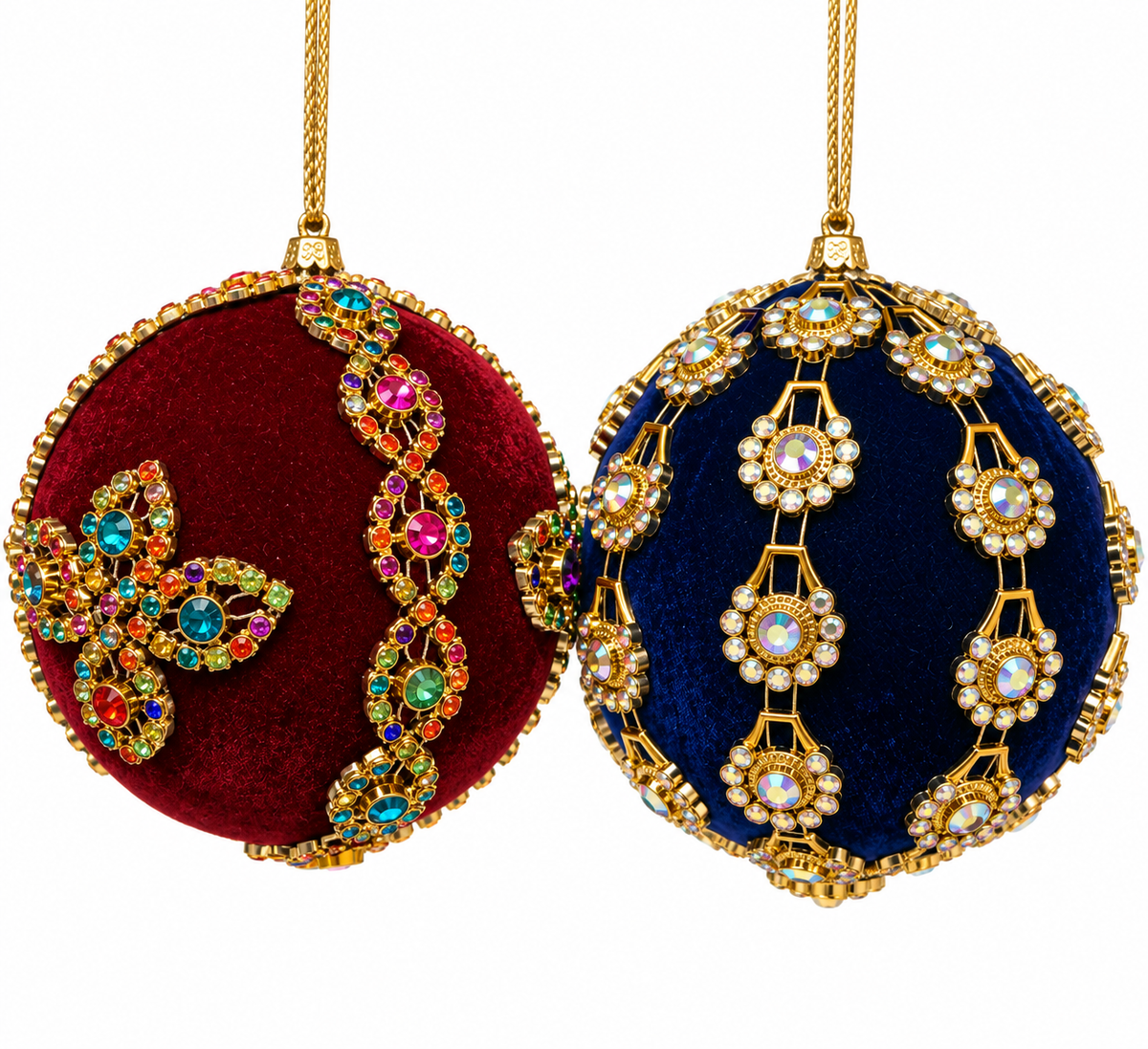 Jewel Velvet set of 2 Luxurious Baubles